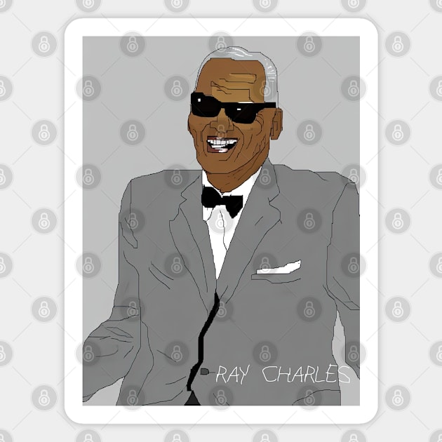 Ray Charles Drawn in MS Dos paint Magnet by obstinator